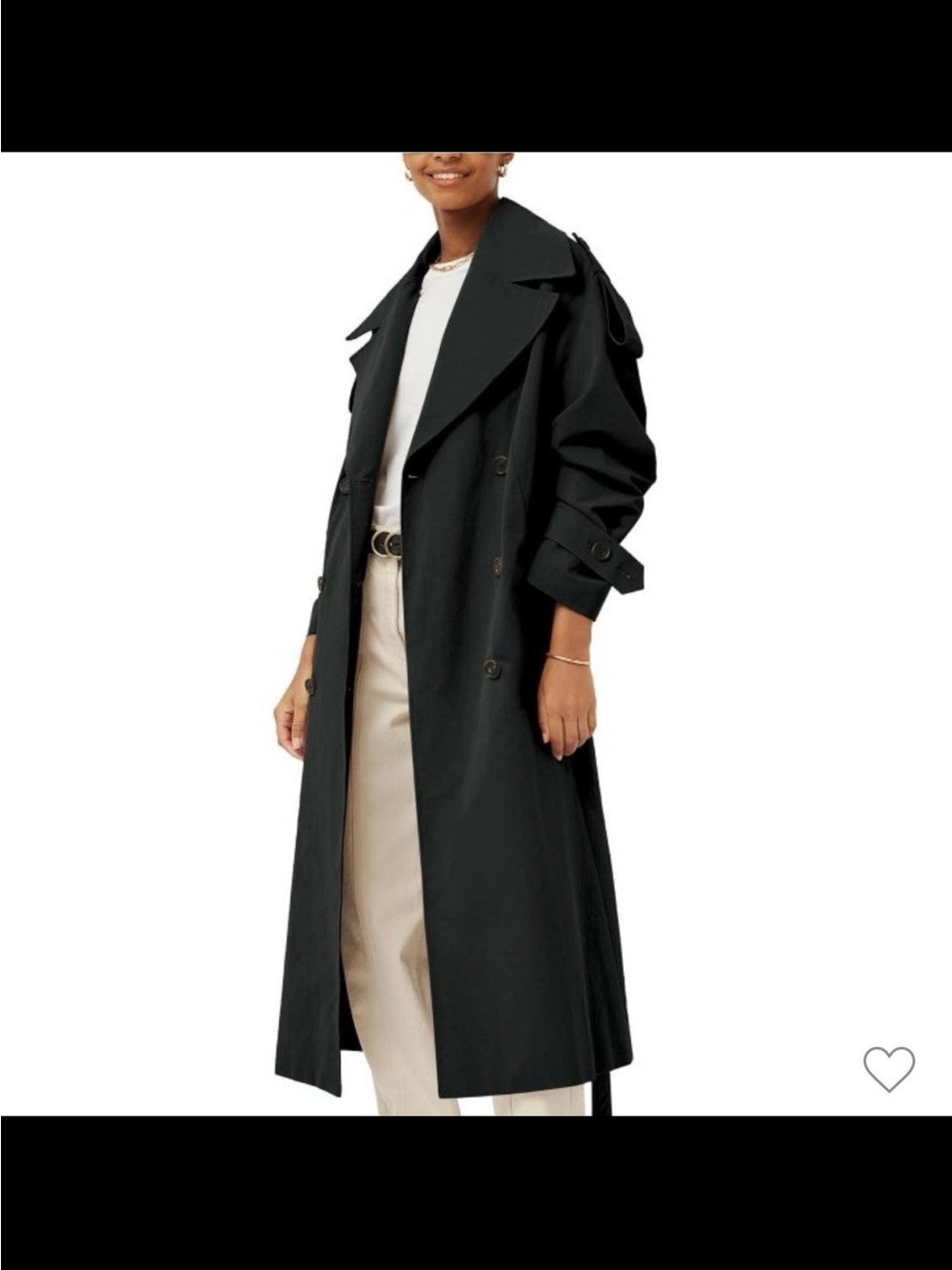 Black Long Trench Coat - Women's Classic Trench XL